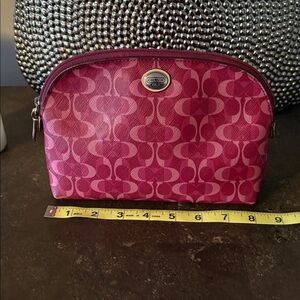 Coach Fuchsia Signature Dome Cosmetic Pouch